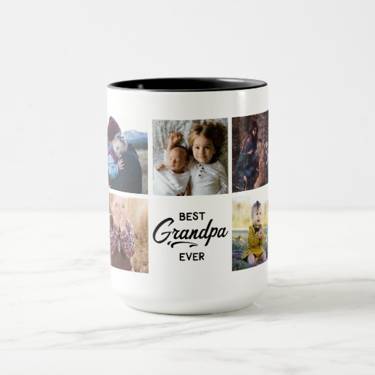 Best Grandpa Ever Custom Photo Mok (Midden)
