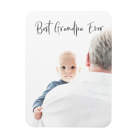Best Grandpa Ever Custom Photo Script Moderne Magneet (Verticaal)
