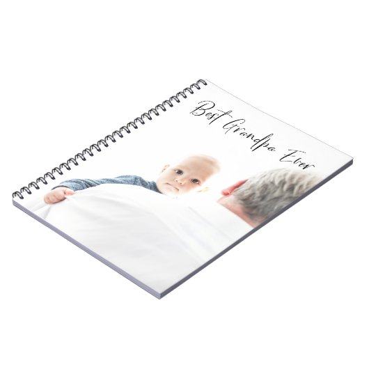 Best Grandpa Ever Custom Photo Script Moderne Notitieboek (Linkerzijde)