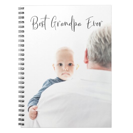 Best Grandpa Ever Custom Photo Script Moderne Notitieboek (Voorkant)