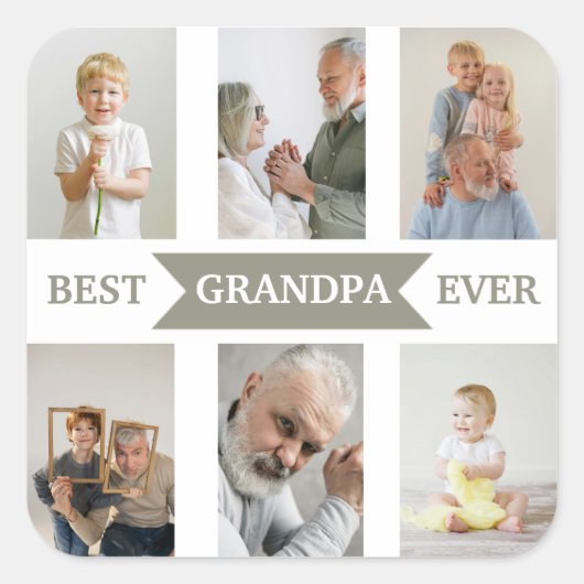 Best Grandpa Ever | Custom Photos Sticker (Devant)