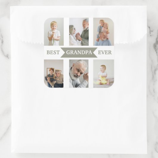 Best Grandpa Ever | Custom Photos Sticker (Sac)