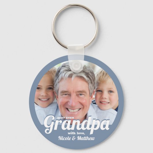 Best Grandpa Ever Modern Photo Keepomwille Sleutel Sleutelhanger (Voorkant)