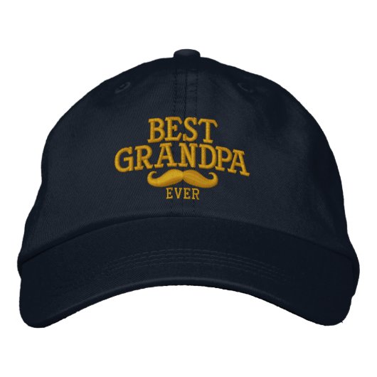 Best Grandpa Ever Mustache Embroidery Pet (Voorkant)
