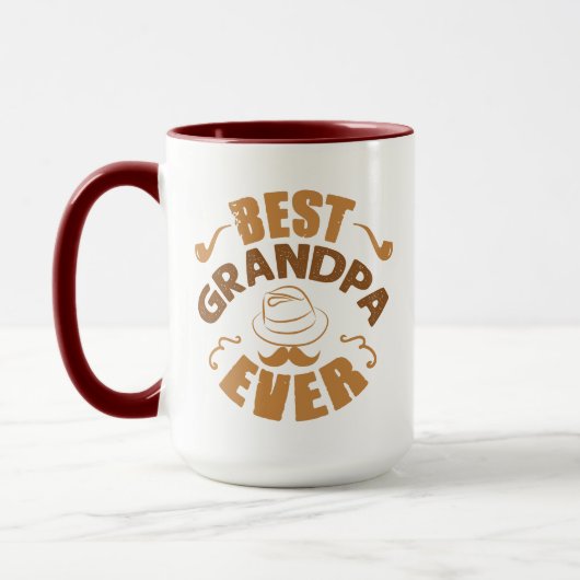Best Grandpa Ever - Pet en Pipe Illustratie Mok (Links)
