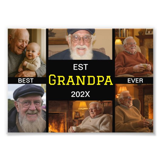 Best Grandpa Ever Photo Collage (Devant)
