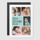 Best Grandpa Ever Photo Collage Magnetic Card (Voorkant / Achterkant)