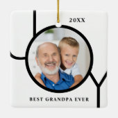 Best Grandpa Ever Photo Kerstmis Keramisch Ornament (Achterkant)