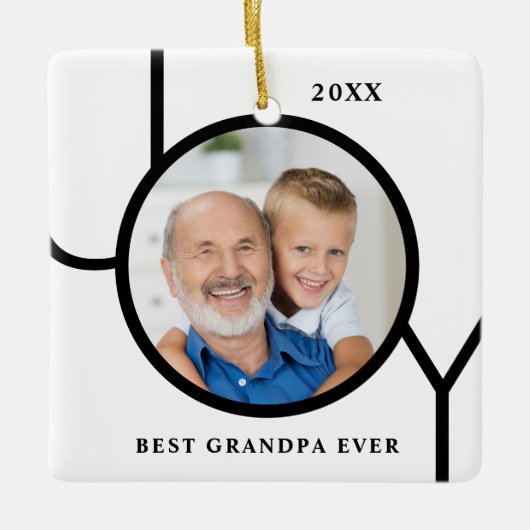 Best Grandpa Ever Photo Kerstmis Keramisch Ornament (Voorkant)