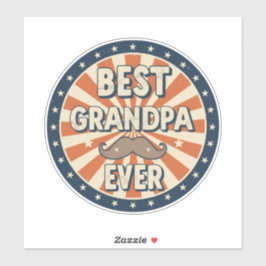 Best grandpa ever retro badge sticker