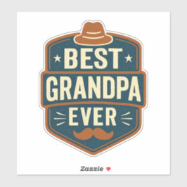 Best grandpa ever retro badge sticker