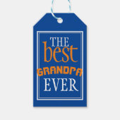 Best Grandpa Ever Typography Blue Cadeaulabel (Voorkant)