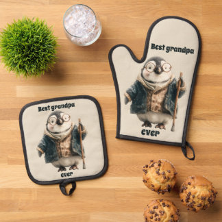 Best Grandpa Ever Winter Penguin Ovenwant & Pannenlap Set
