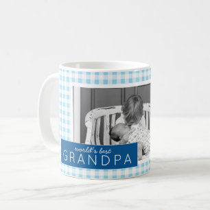 Best Grandpa Gingham Persoonlijke foto Koffiemok