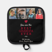 Best Grandpa Heart 4 Photo Collage Pannenlap (Voorkant)