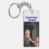 Best Grandpa photoblue text Sleutelhanger (Voorkant Links)