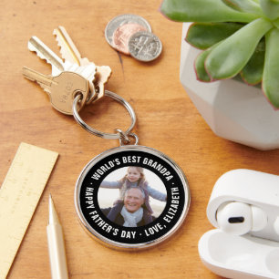 Best Grandpa Vaderdag Photo Gift ter wereld Sleutelhanger