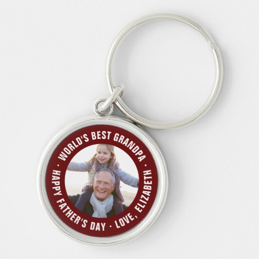 Best Grandpa Vaderdag Photo Gift ter wereld Sleutelhanger (Voorkant)