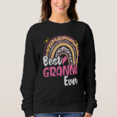 Best Granna Ever Funny Roze Leopard Rainbow Moeder Trui (Voorkant)