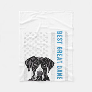 Best Great Dane Ever American Flag Fun Gift Dog Fleece Deken
