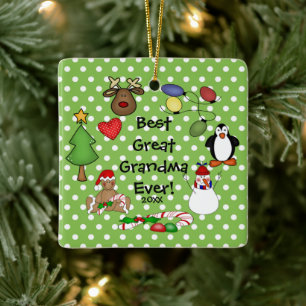 Best Great Grandma Ever Kerstversier Keramisch Ornament