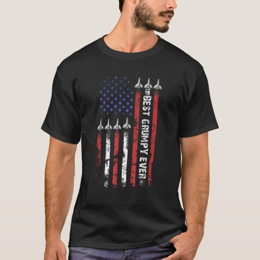 Best Grumpy Ever With US American Flag  Fathers Da T-shirt (Voorkant)