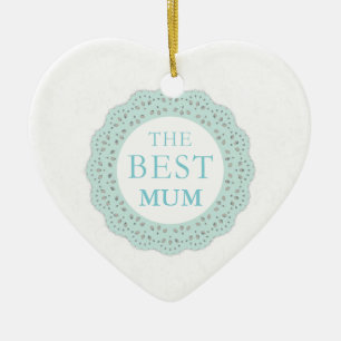 Best Heart Ornament - Floral Lace - Mum/Nan