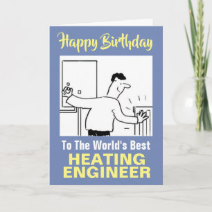 Best Heating Engineer ter wereld - Happy Birthday Kaart