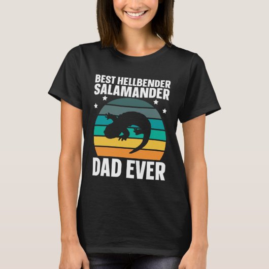 Best Hellbender Salamander Dad Biologist Retro T-shirt (Voorkant)