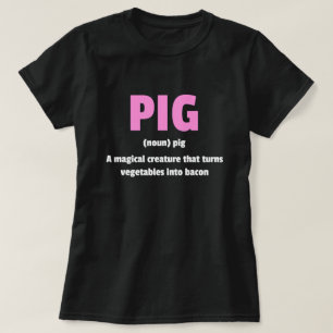 Best Hilarious Pig Bacon Definition T-shirt