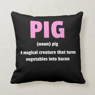 Best Hilarious Pig en Bacon Definition Funny Gift Kussen