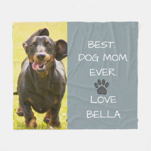 Best. Hond mam. Ooit. Doxie Liefde Naam Foto Fleece Deken