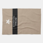 Best Husband and Dad Modern Tan Black Ribbon A03 Theedoek (Horizontaal)