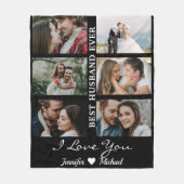 Best Husband Ever Custom Photo Collage Black Fleece Deken (Voorkant)