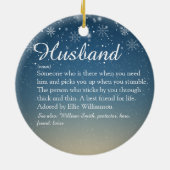 Best Husband Ever Definition Photo Snowflakes Keramisch Ornament (Achterkant)