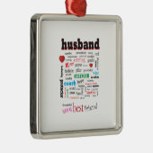 Best Husband Word Cloud Metalen Ornament (Rechts)