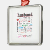 Best Husband Word Cloud Metalen Ornament (Links)