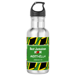 BEST JAMAICAN MOM Jamaica Flag gepersonaliseerd Waterfles