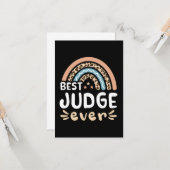 Best Judge ever Leopard Rainbow Gift Mom Kaart (Voorkant / Achterkant in situ)