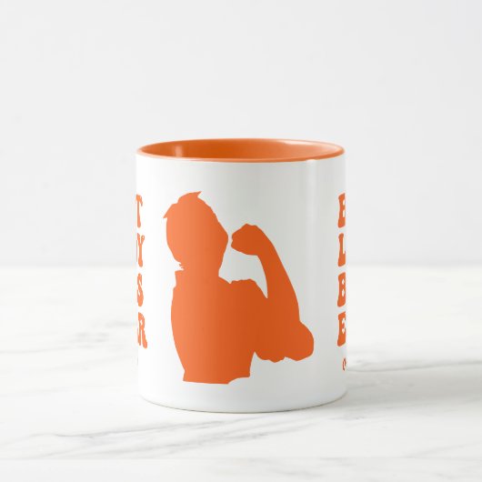 Best Lady Boss Ever Retro Oranje aangepaste naam Mok (Midden)