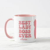 Best Lady Boss Ever Retro Roze Mok voor aangepaste (Links)