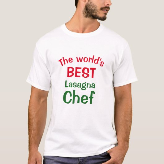 Best Lasagna Chef - rood wit groen T-shirt (Voorkant)
