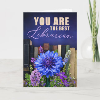 Best Librarian Vintage Book Theme Card Kaart