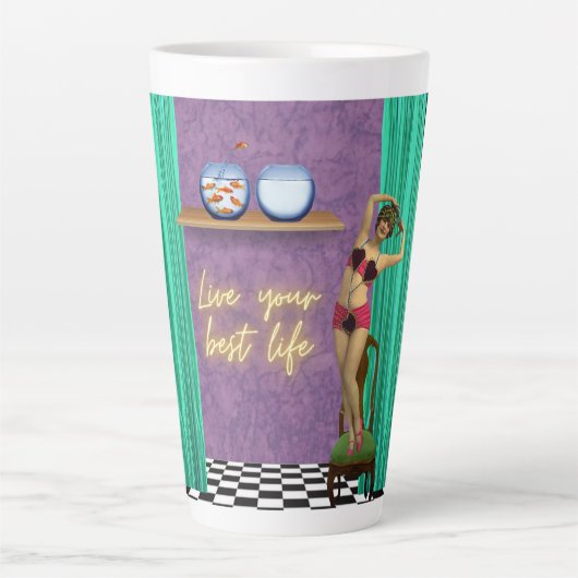 Best Life Funky Kitsch Latte Mok (Voorkant)