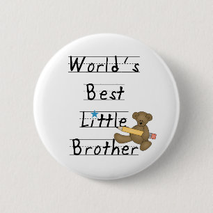 Best Little Brother in de wereld van gelaagd papie Ronde Button 5,7 Cm