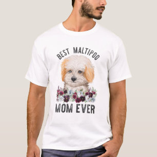 Best Maltipoo Mam Ever Floral Dog T-shirt