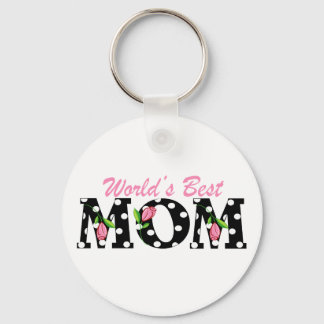 Best mam Black ter wereld met roze tulpen Sleutelhanger