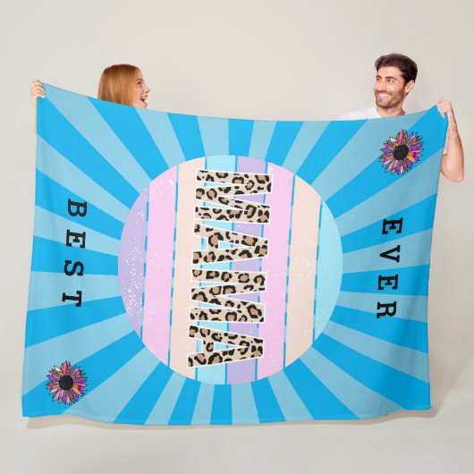 Best mam Blue Floral Customize Fleece Deken (In situ)