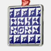 Best mam Blue met White Pattern Stars Ornament (Links)