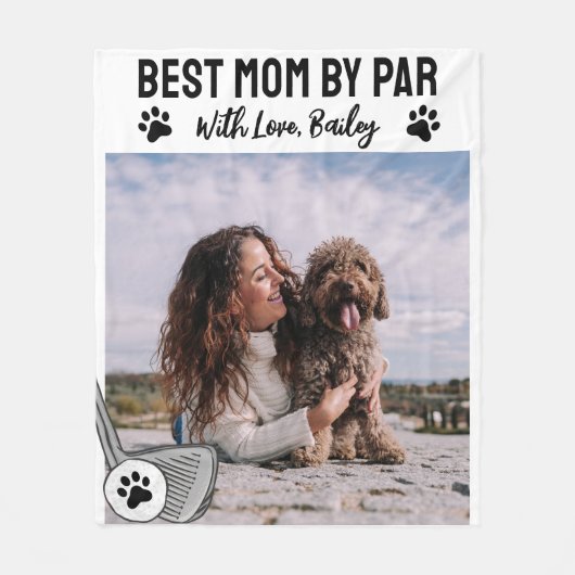 Best mam by Par Paw Print Golf Fleece Blanket (Voorkant)